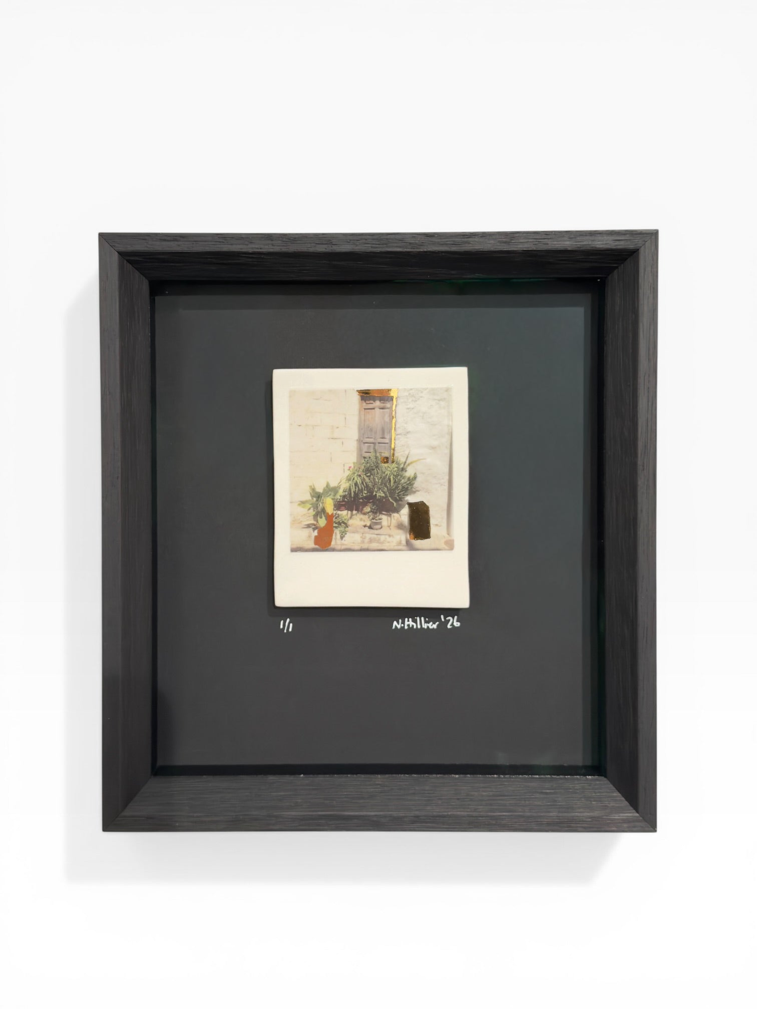 Nadia Hillier "Capileira #2" Incised Photographic Ceramic Decal on Porcelain with Real Gold Application | Contemporary Art by Nadia Hillier`