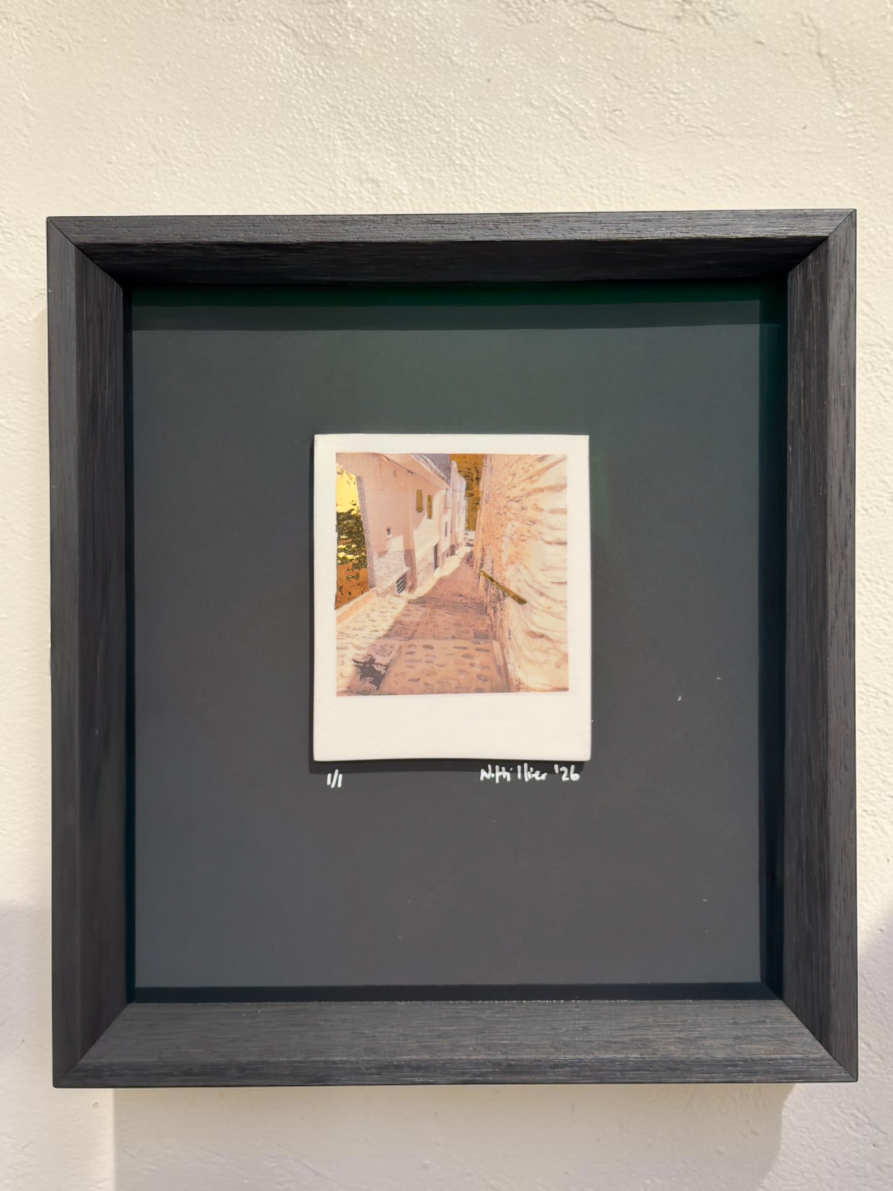 Nadia Hillier "Capileira #1" Incised Photographic Ceramic Decal on Porcelain with Real Gold Application | Contemporary Art by Nadia Hillier`