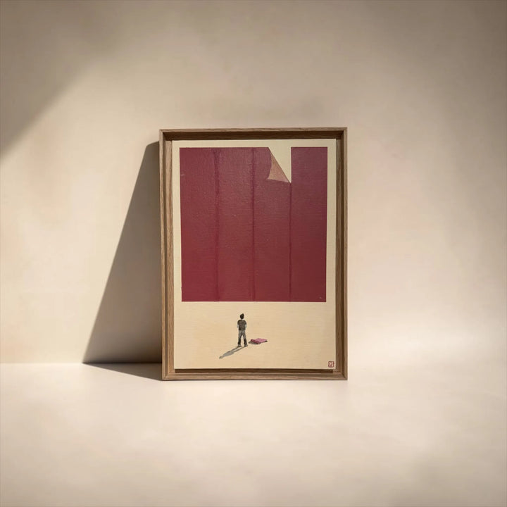 Framed artwork on a beige wall