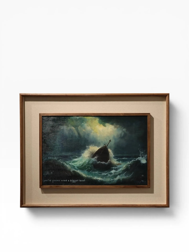 “Brody” original mixed media painting by Lilly Daffu, framed