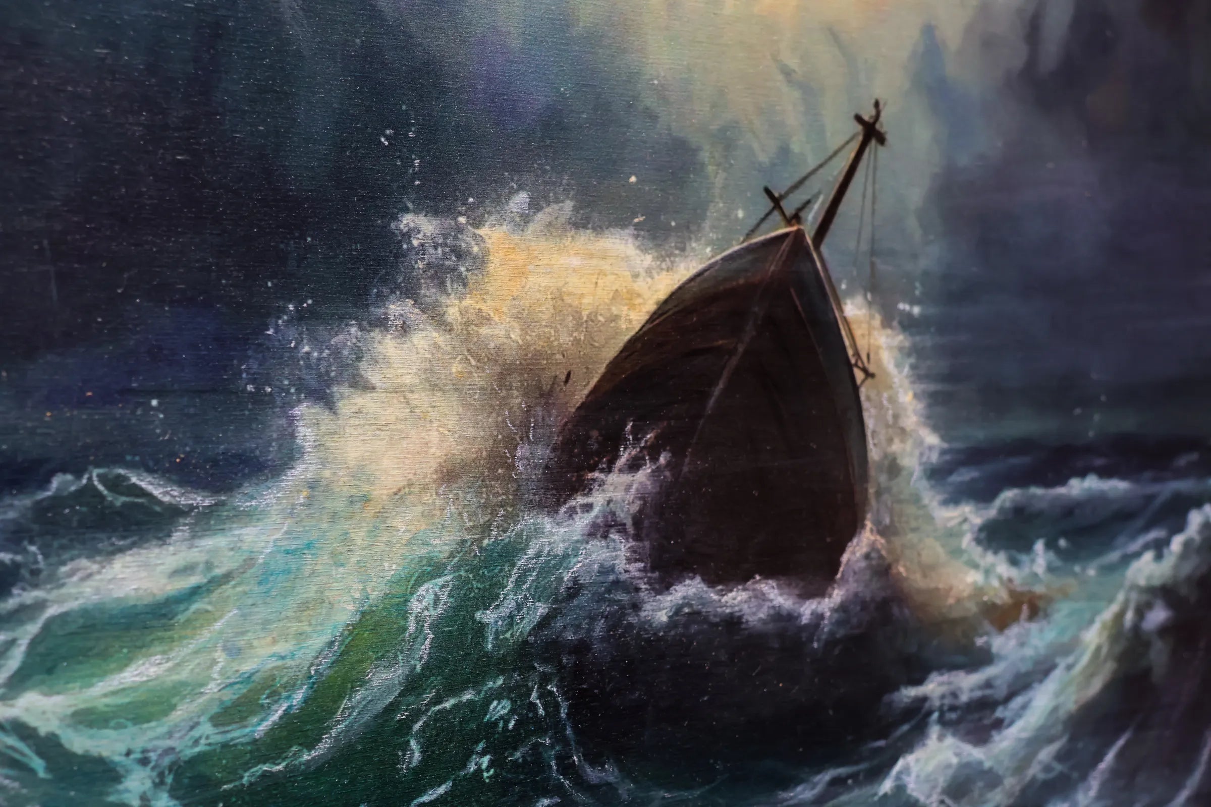 Mixed media art “Brody” 62x42cm by Lilly Daffu,Boat