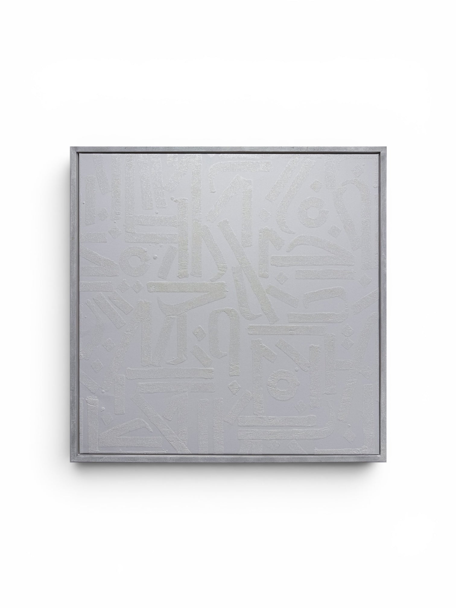 Canvas with glitter on wall by Kate Paul