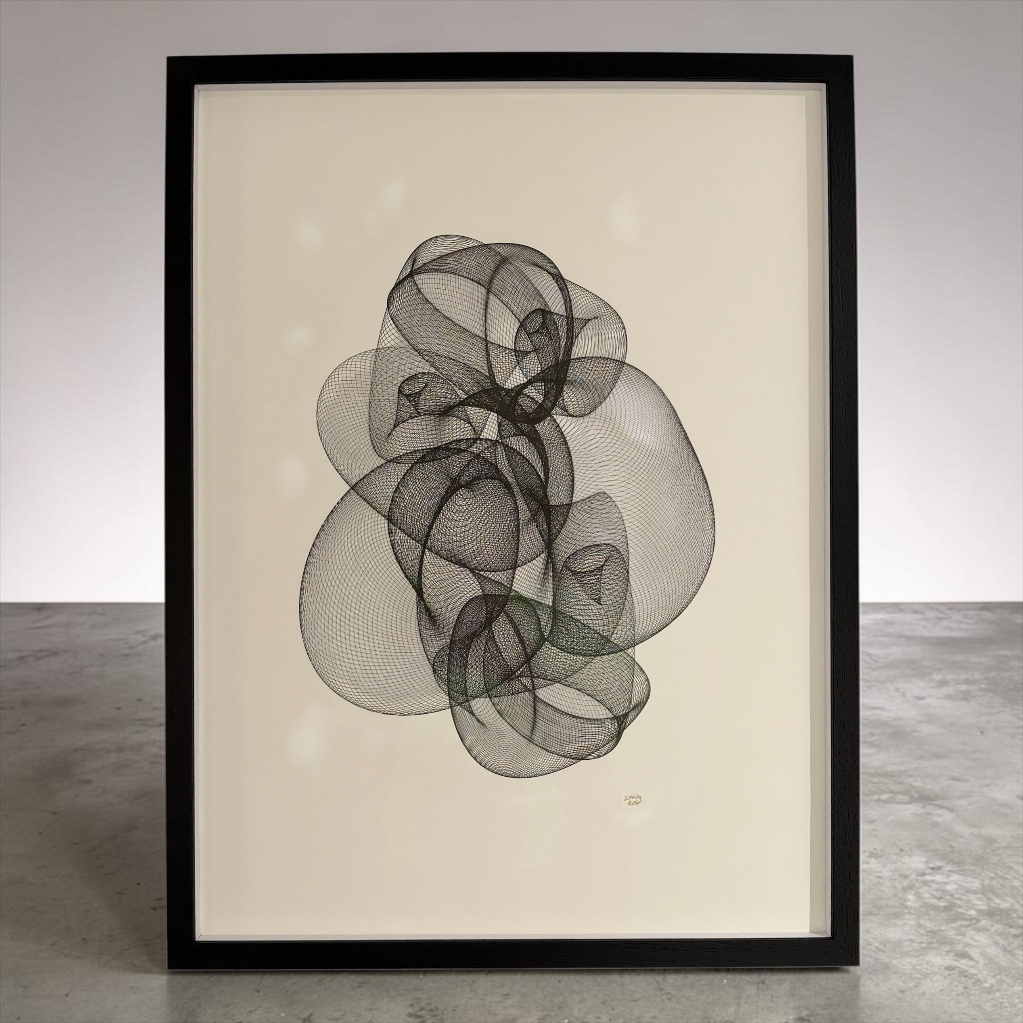 James Nolan Gandy | Original Drawing, Made with Analog Mechanical Drawing Machine |Black 2