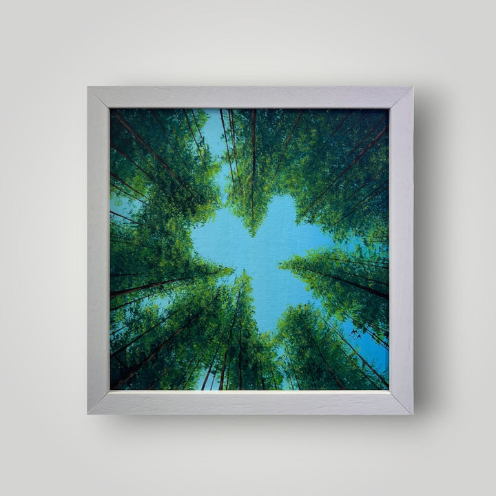 Vincent Devine ‘Sky Clover’ original acrylic painting, Irish botanical surrealism art