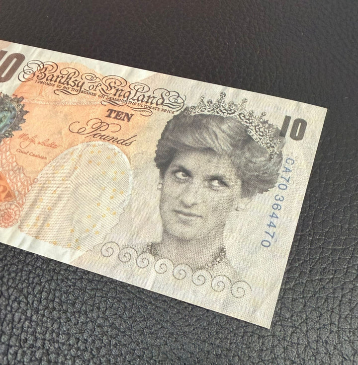 anksy Di-Faced Tenner magnified showing clear dot structure, authentic print verification