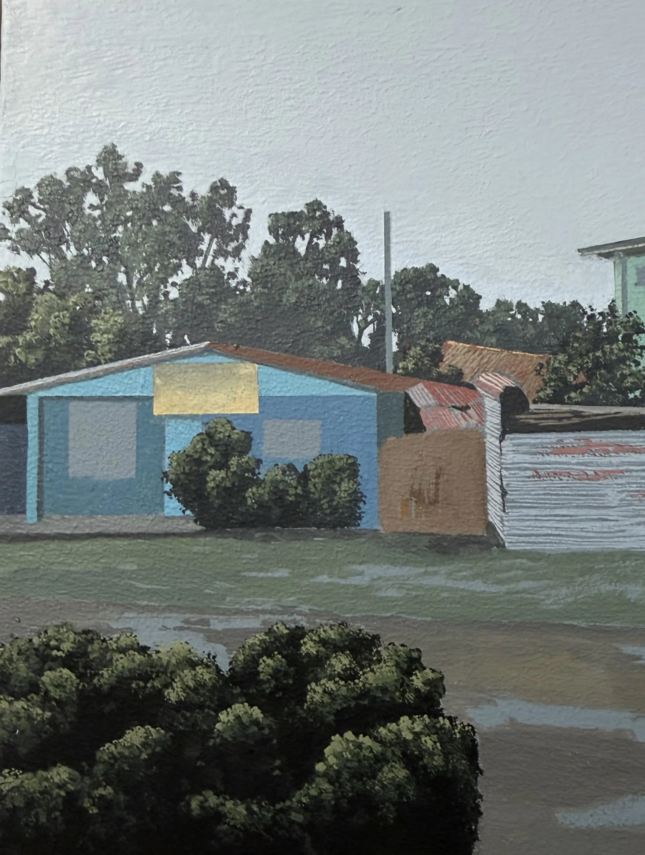 Architectural gouache painting on board by Jack Candy-Kemp
