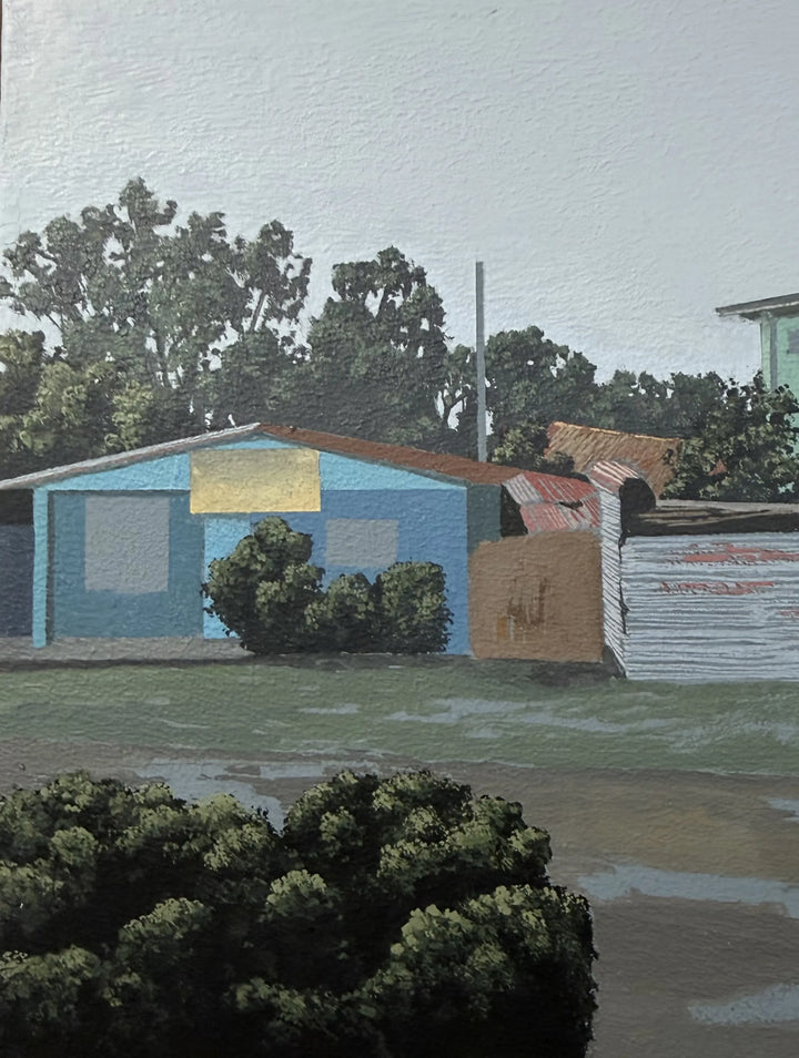 Architectural gouache painting on board by Jack Candy-Kemp