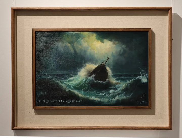UK emerging artist Lilly Daffu’s “Brody” framed artwork